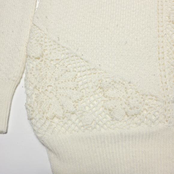 Vintage 80's Jaclyn Smith Women's Knitted Sweater Size Medium Beaded Design - Picture 3 of 8